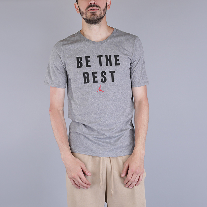 мужская серая футболка Jordan Dry Beat The Best 886120-091 - цена, описание, фото 1